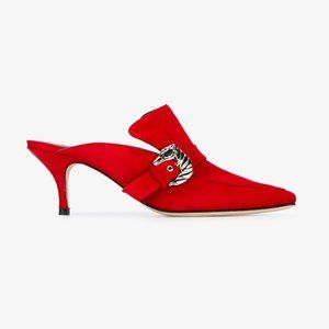 Dorateymur 'Cabriolet' Mules Red Suede Kitten Heels